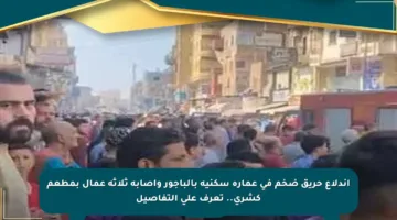 اندلاع حريق ضخم في عمارة سكنية بالباجور وإصابة ثلاثة عمال بمطعم كشري.. تعرف على التفاصيل